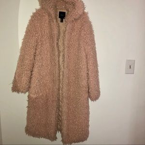 Forever 21 Blush Shaggy Fur Coat